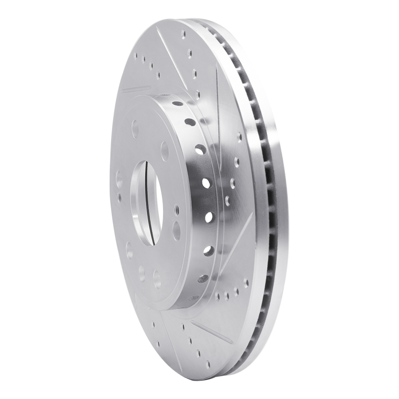 Chevrolet Tahoe Brake Rotor (1) - Front Right - R1 Concepts - Drilled & Slotted - Silver - `09-`20